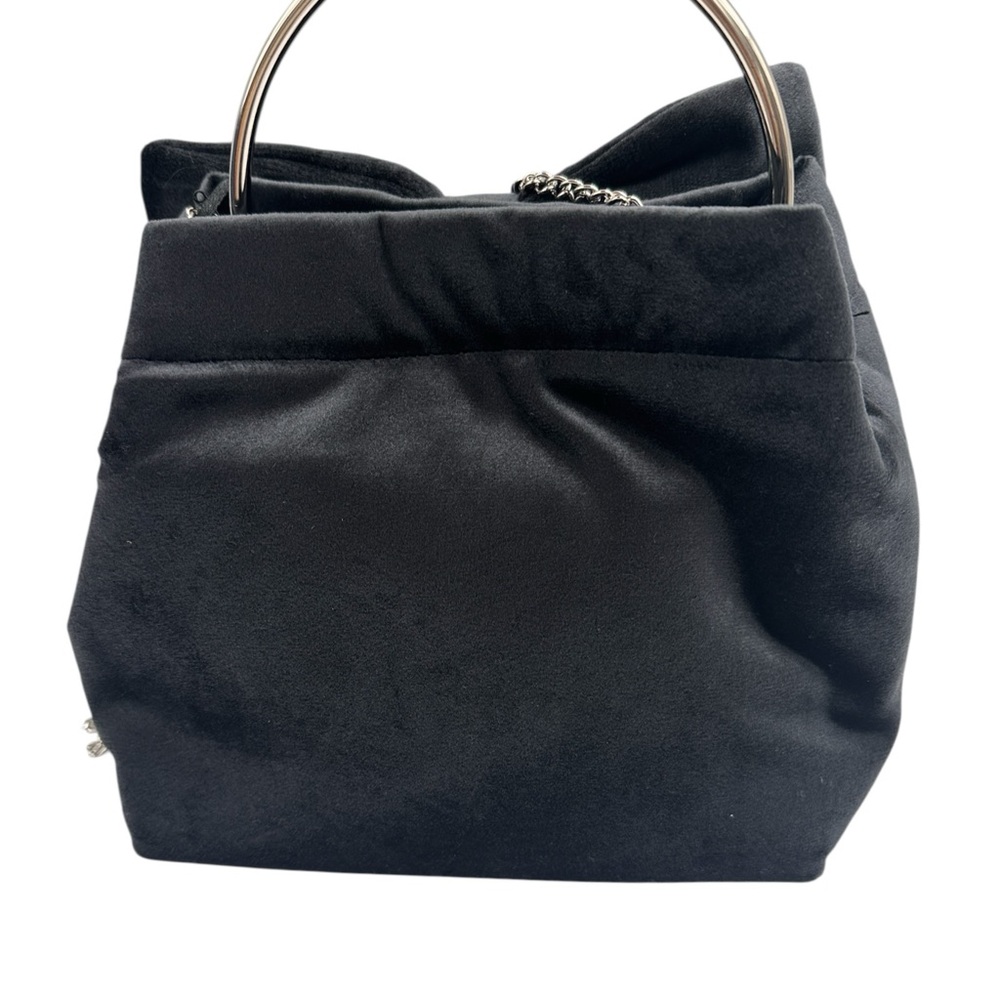 House of Harlow 1960 Velvet Clutch Crossbody Bag with Bow in Black - Picture 2 of 7